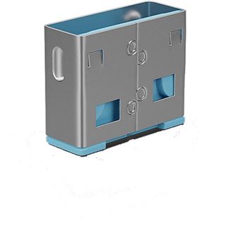 Lindy USB Port Schloss (10 St&uuml;ck) OHNE Schl&uuml;ssel: Bblau