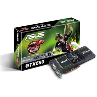2x 1536MB Asus GeForce GTX 590 Aktiv PCIe 2.0 x16 (Retail)