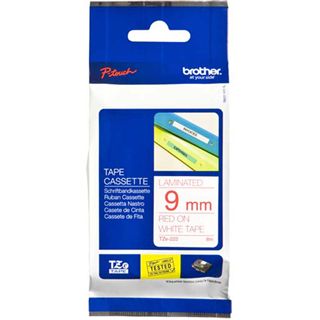 Brother Schriftbandkassette TZE222 9mm weiss-rot