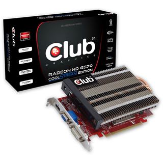 1GB Club 3D Radeon HD 6570 CoolStream Edition Passiv PCIe 2.1 x16