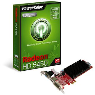 512MB PowerColor Radeon HD 5450 Silent Passiv PCIe x1 (Retail)