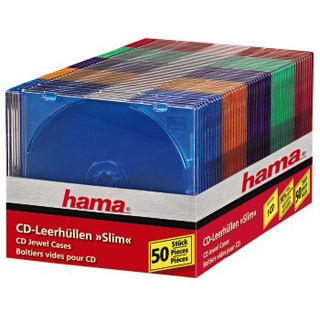 Hama 20er Pack CD-Slim-Box farbig Vorratspack Leerhülle für