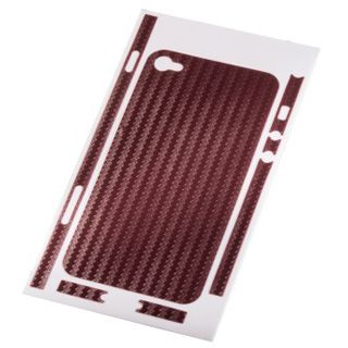 Hama Backcover-Folie Carbon für Apple iPhone 4, Rot