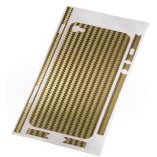 Hama Backcover-Folie Carbon für Apple iPhone 4, Gold