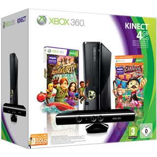 Microsoft XBox360 Slim Konsole 4GB + Kinect + Carnival + 3 Monate