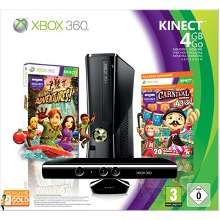 Microsoft XBox360 Slim Konsole 4GB + Kinect + Carnival + 3 Monate
