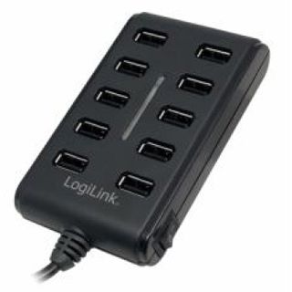 LogiLink UA0125 10-port USB 2.0 extern mit Netzteil schwarz