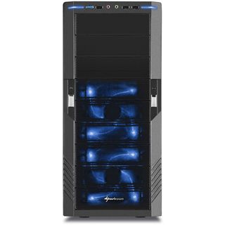 Sharkoon T9 Value Blue Edition Midi Tower ohne Netzteil schwarz