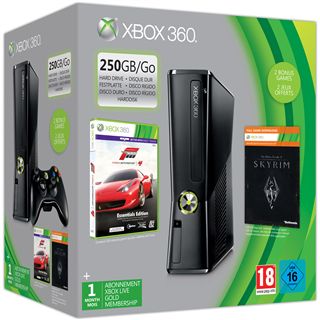 Microsoft XBox 360 Slim Konsole 250GB HDD Wi-Fi Forza 4/The Elder