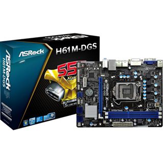 ASRock H61M-DGS Intel H61 So.1155 Dual Channel DDR3 mATX Retail