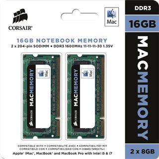 16GB Corsair Mac Memory DDR3-1600 SO-DIMM CL11 Dual Kit