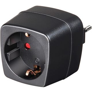 Brennenstuhl Adapter Schutzkontakt Stecker auf Buchse Italien Schwarz