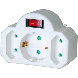 Brennenstuhl Steckdosenadapter mit Schalter auf Wei&szlig;