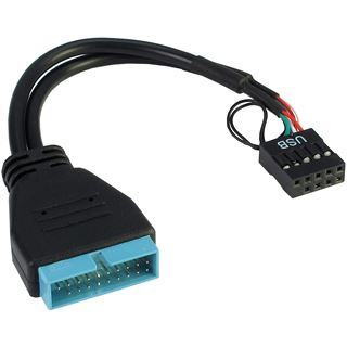 Inter-Tech USB 3.0 auf USB 2.0 Adapter für USB 2.0 9pol Buchse