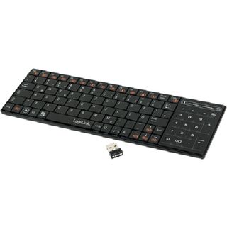 LogiLink Funk Tastatur mit Touchpad USB Deutsch schwarz (kabellos)