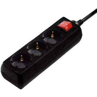 (&euro;3,06*/1m) 3.00m Hama Steckdosenleiste mit Schalter Schwarz 3