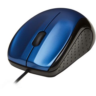 V7 Mid Size Optical Mouse USB schwarz/blau (kabelgebunden)