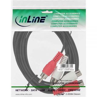 (€1,56*/1m) 2.50m InLine Audio Verlängerungskabel 2xCinch