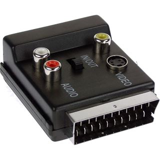 Inline Adapter S-VHS Video-Scart Adapter 20pol Scart St/Bu an 3x