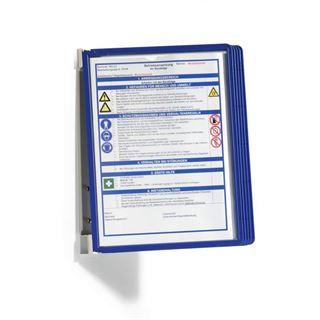 Wandhalter Komplett-Set mit 5 Sichttafeln m.Profilrahmen dunkelblau