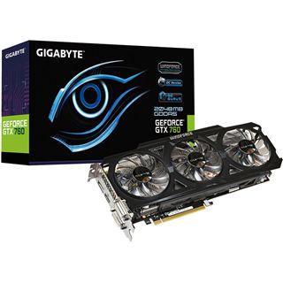 2GB Gigabyte GeForce GTX 760 WindForce 3X OC Rev. 2 Aktiv PCIe 3.0