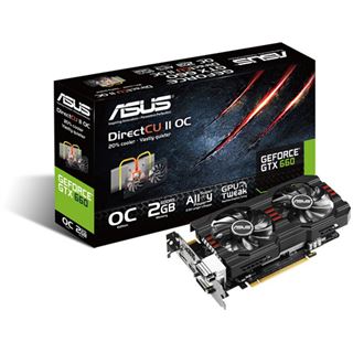 2GB Asus GeForce GTX 660 DirectCU II Aktiv PCIe 3.0 x16 (Retail)