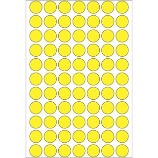 Herma 2231 gelb rund Vielzwecketiketten 1.3x1.3 cm (32 Blatt (2464