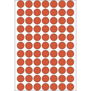 Herma 2232 rot rund Vielzwecketiketten 1.3x1.3 cm (32 Blatt (2464