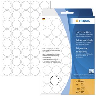 Herma 2250 rund Vielzwecketiketten 1.9x1.9 cm (32 Blatt (1280