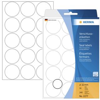 Herma 2277 rund Verschlussetiketten 3.2x3.2 cm (20 Blatt (240