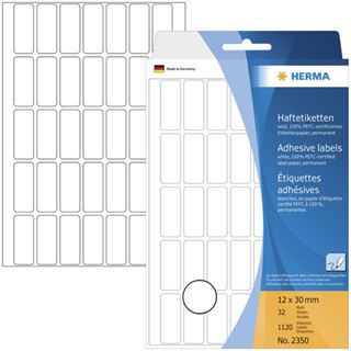 Herma 2350 Vielzwecketiketten 1.2x3 cm (32 Blatt (1120 Etiketten))