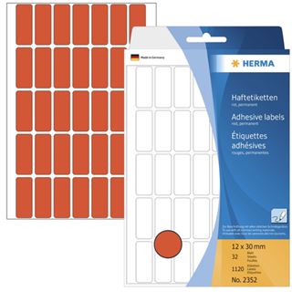 Herma 2352 rot Vielzwecketiketten 1.2x3 cm (32 Blatt (1120 Etiketten))