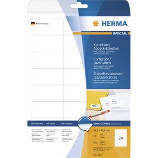 Herma 4227 Korrektur-Etiketten 6.6x3.38 cm (25 Blatt (600 Etiketten))