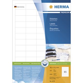 Herma 4270 Premium Universal-Etiketten 3.81x2.12 cm (100 Blatt (6500