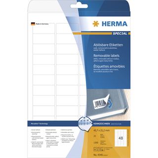 Herma 4346 abl&ouml;sbar Universal-Etiketten 4.57x2.12 cm (25 Blatt