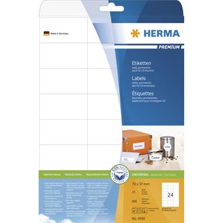 Herma 4390 Premium Universal-Etiketten 7.0x3.7 cm (25 Blatt (600
