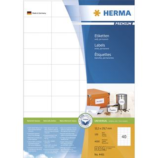 Herma 4461 Premium Universal-Etiketten 5.25x2.97 cm (100 Blatt (4000