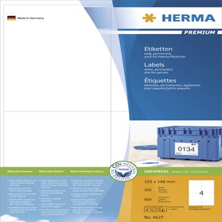 Herma 2627 Premium Universal-Etiketten 10.5x14.8 cm (200 Blatt (800