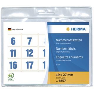 Herma 4857 blau selbstklebend Nummernetiketten 1.9x2.7 cm (100