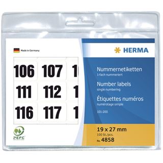 Herma 4858 schwarz selbstklebend Nummernetiketten 1.9x2.7 cm (100