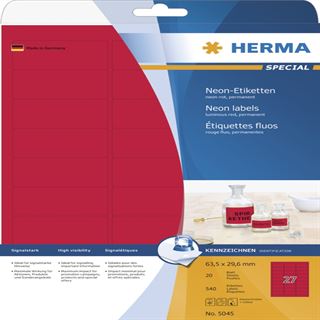 Herma 5045 rot Universal-Etiketten 6.35x2.96 cm (20 Blatt (540