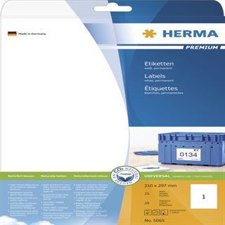 Herma 5065 Premium Universal-Etiketten 21.0x29.7 cm (25 Blatt (25