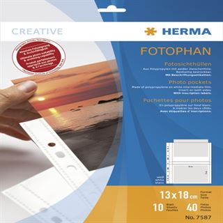 Herma Fotosichthüllen 130 x 180 mm quer weiß 10 Hüllen