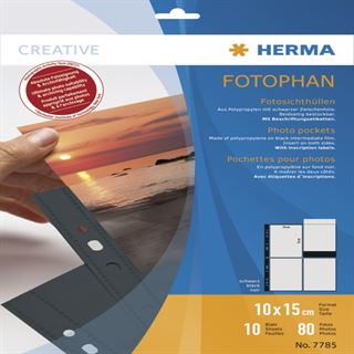 Herma Fotosichthüllen 100 x 150 mm hoch schwarz 10 Hüllen