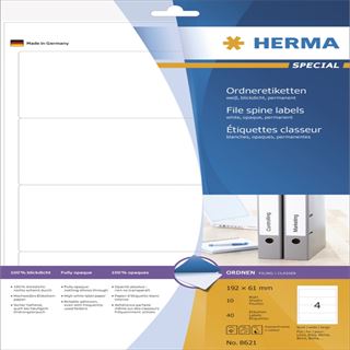 Herma 8621 blickdicht Ordneretiketten 19.2x6.1 cm (10 Blatt (40