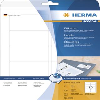 Herma 8840 Inkjet-Etiketten 8.38x5.08 cm (25 Blatt ( 250 Etiketten))