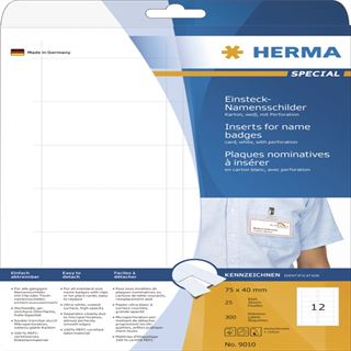 Herma 9010 nicht klebend Namensetiketten 4x7.5 cm (25 Blatt (300