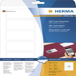 Herma 9643 blickdicht QR-Code 4x8 cm (25 Blatt (300 Etiketten))