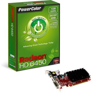 1GB PowerColor Radeon HD 6450 Go! Green Aktiv PCIe 2.0 x16 (Retail)