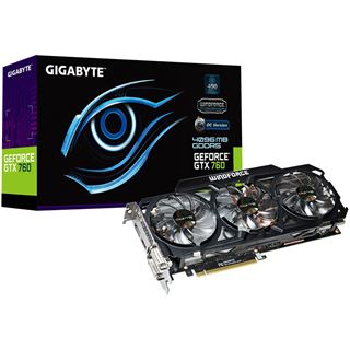 4GB Gigabyte GeForce GTX 760 WindForce 3X OC Rev. 2.0 Aktiv PCIe 3.0